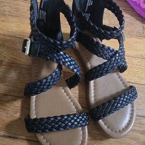 Sonoma Black Braided Sandals with Tan Sole